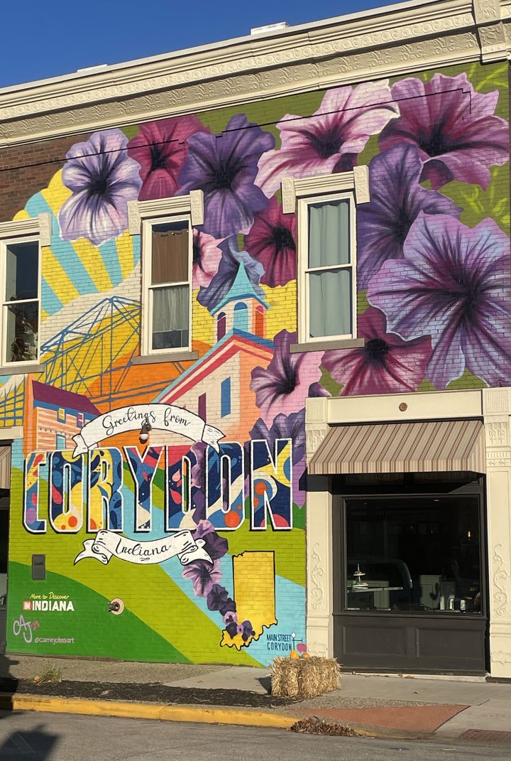 Painted building in Corydon, Indiana